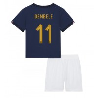 Frankrike Ousmane Dembele #11 Hemmaställ Barn VM 2022 Korta ärmar (+ Korta byxor)